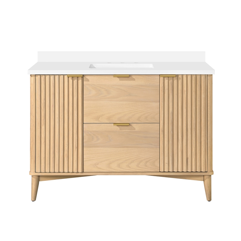 Gabi 48 in. Single Sink Freestanding Rustic Ash Bathroom Vanity