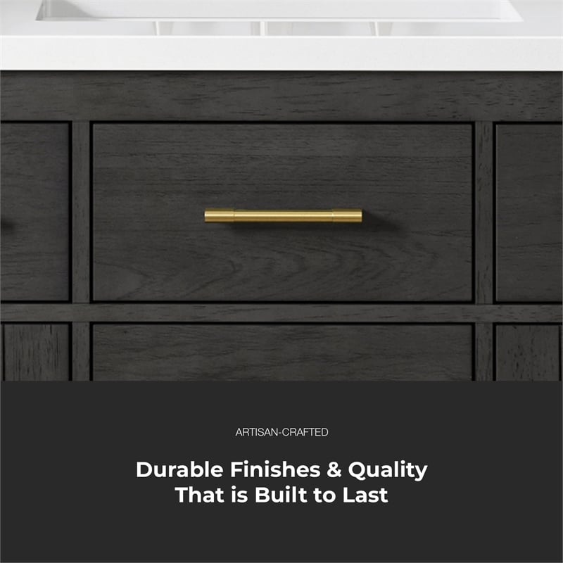 OVE Bailey 30 in. Dark Ebony Wood Bathroom Vanity with White Top