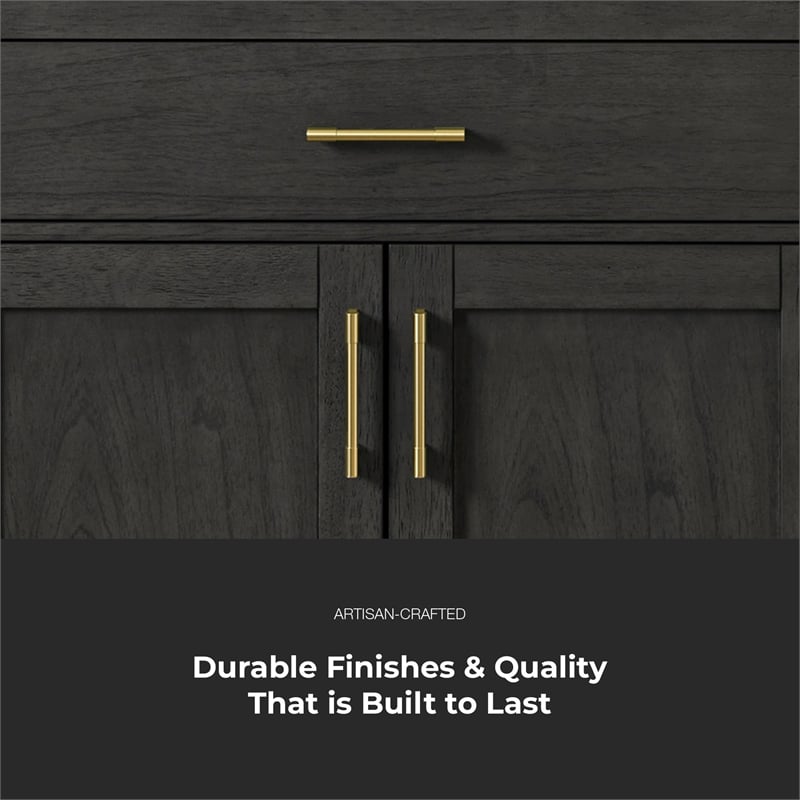 OVE Bailey 36 in. Dark Ebony Wood Bathroom Vanity with White Top