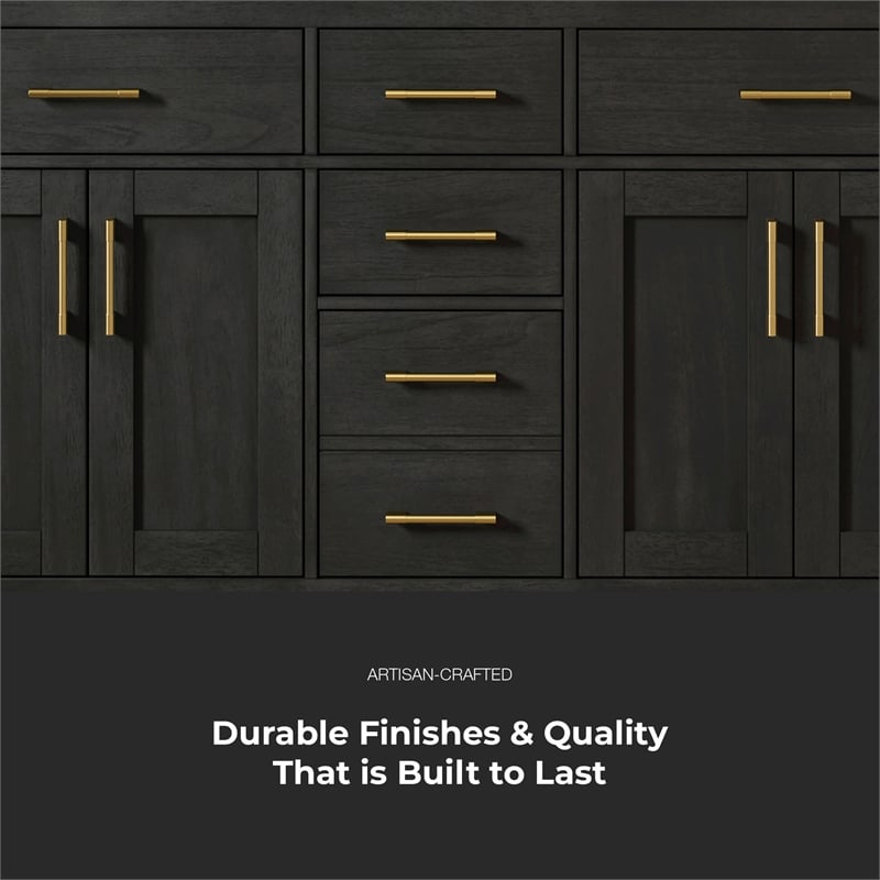 OVE Bailey 60 in. Dark Ebony Wood Bathroom Vanity with White Top