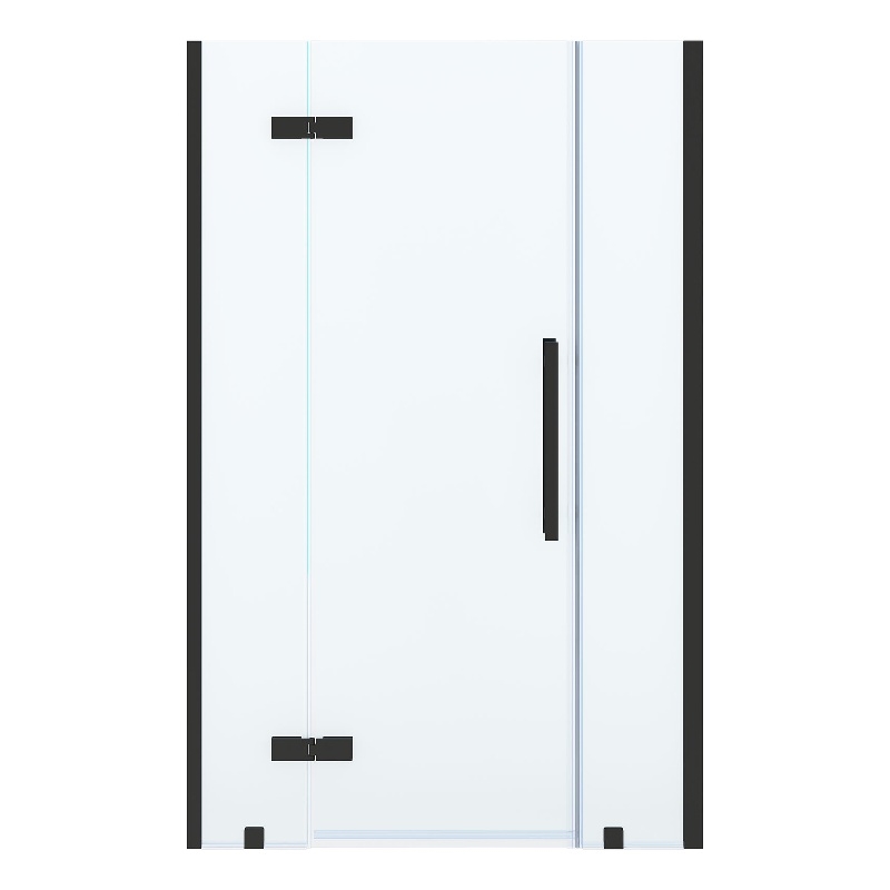 Tampa 48 x 36 x 74-3/4 Corner Shower Kit with Base and Door in Black