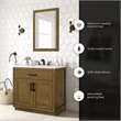 OVE Bailey 36 in. Almond Latte Bathroom Vanity with White Top