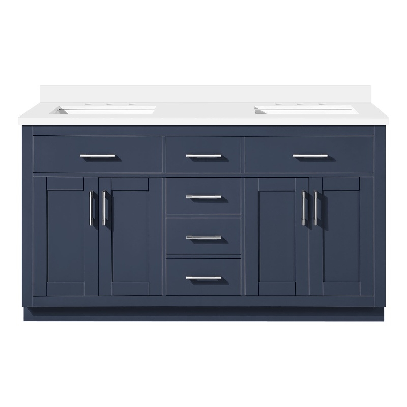 OVE Bailey 60 in. White Bathroom Vanity with White Top