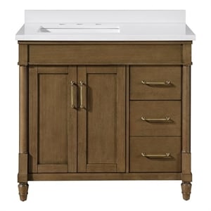 Salisbury 36&quot Almond Latte Bathroom Vanity with White Countertop