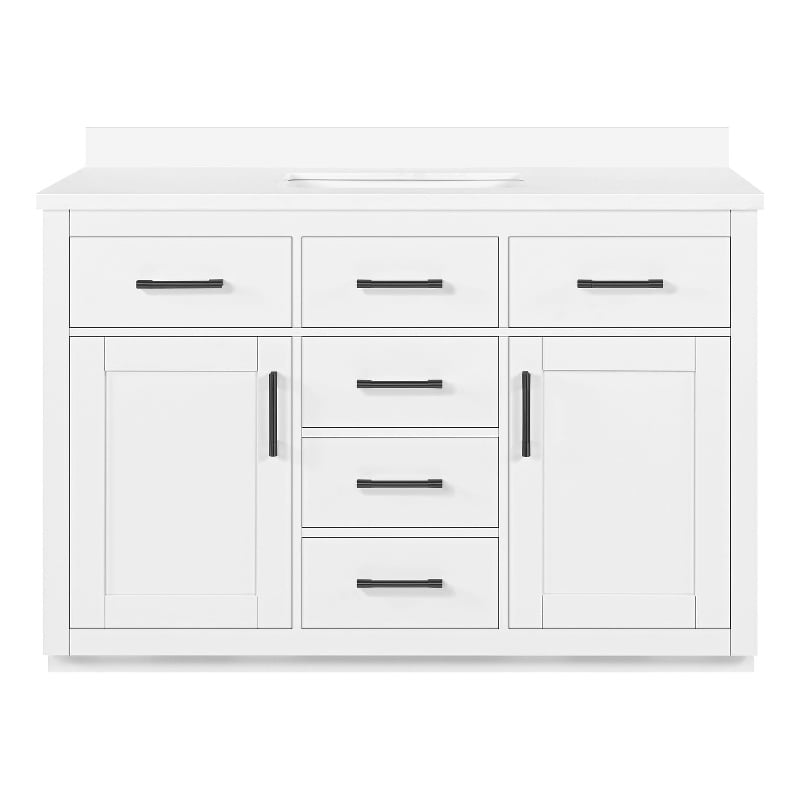 OVE Bailey 48 in. White Bathroom Vanity with White Top