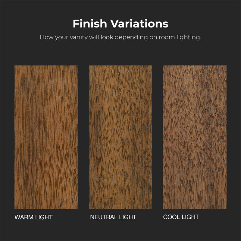 Kira 30 in. Warm Walnut Bathroom Vanity with White Engineered Stone Top