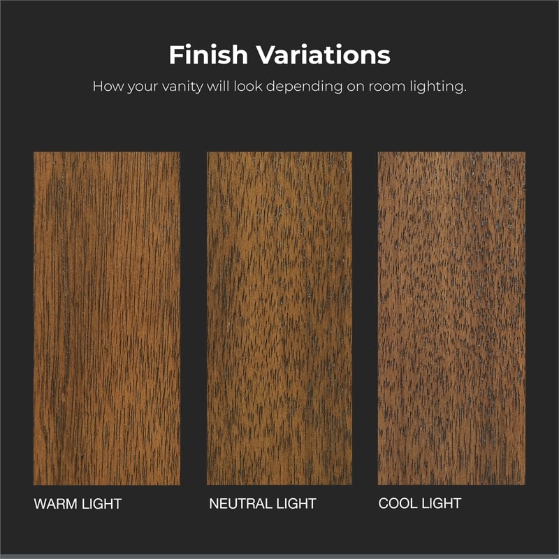 Kira 60 in. Warm Walnut Bathroom Vanity with White Engineered Stone Top