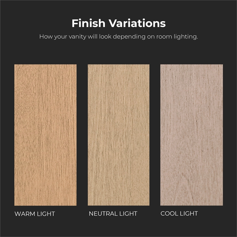 Xander 36 in. Sahara Birch Bathroom Vanity with White Engineered Stone Top