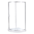 OVE Breeze 35 in. L x 35 in. W x 77 in. H Round Corner Shower Kit in Chrome with Clear Sliding Door and Shower Base Pan (Walls not Included)
