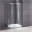 OVE Breeze 40 in. L x 40 in. W x 77 in. H Round Corner Shower Kit in Chrome with Clear Sliding Door and Shower Base Pan (Walls not Included)