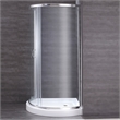 OVE Breeze 40 in. L x 40 in. W x 77 in. H Round Corner Shower Kit in Chrome with Clear Sliding Door and Shower Base Pan (Walls not Included)