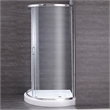 OVE Breeze 40 in. L x 40 in. W x 77 in. H Round Corner Shower Kit in Chrome with Clear Sliding Door and Shower Base Pan (Walls not Included)