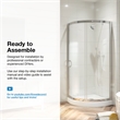 OVE Breeze 44 in. L x 44 in. W x 77 in. H Round Corner Shower Kit in Chrome with Clear Sliding Door and Shower Base Pan (Walls not Included)