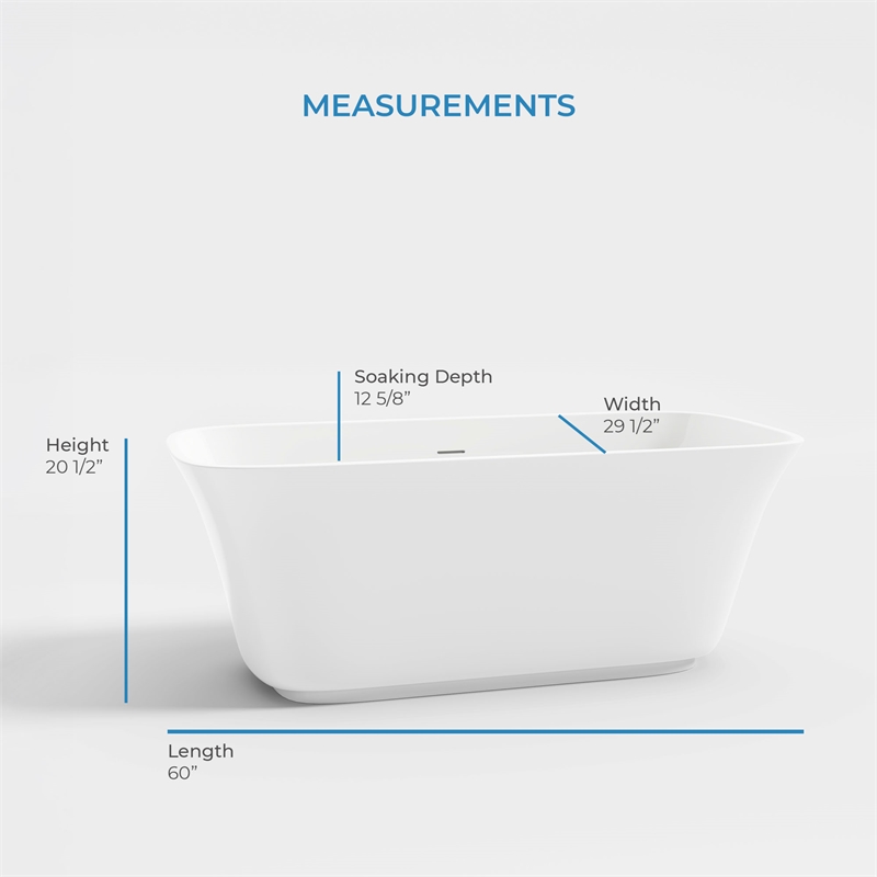 OVE Aveline 60 in. Freestanding Bathtub