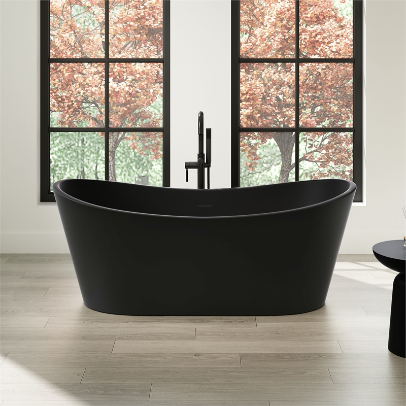 OVE Herschel 60 in. Freestanding Bathtub in Matte Black