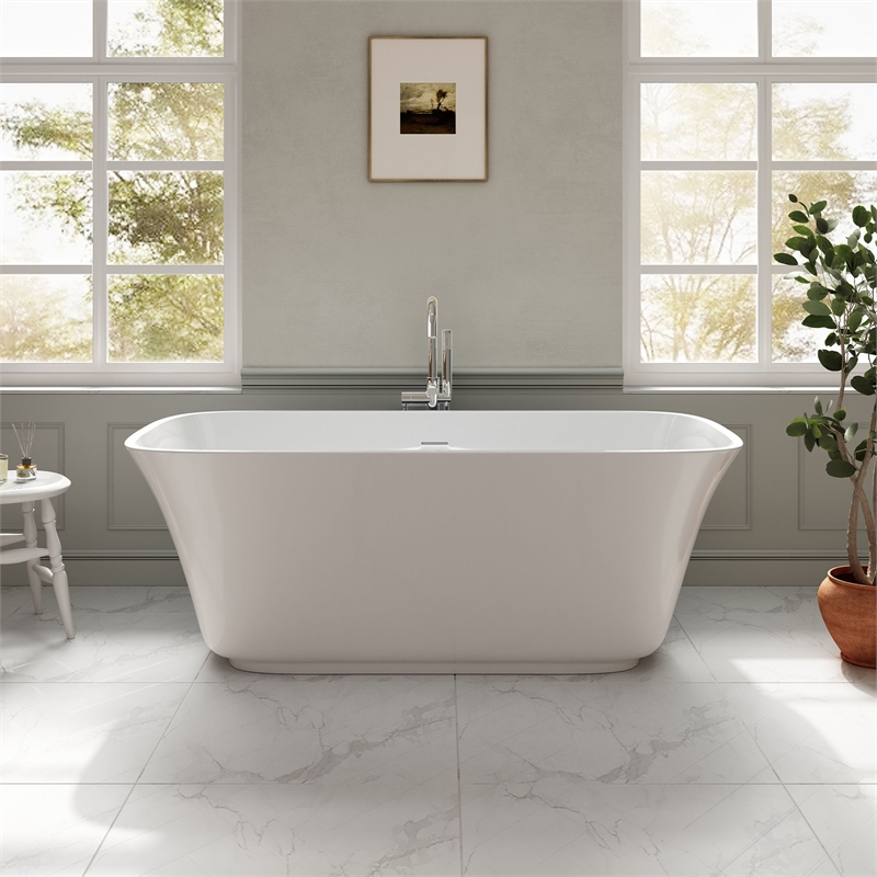 OVE Aveline 60 in. Freestanding Bathtub Kit extra Chrome Hardware