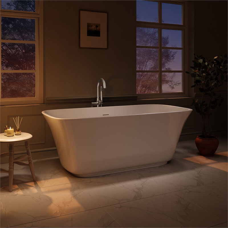 OVE Aveline 60 in. Freestanding Bathtub Kit extra Chrome Hardware