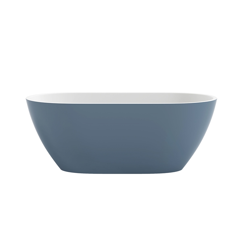 OVE Ayago 59 in. Freestanding Chambray Bathtub Kit Chrome Hardware