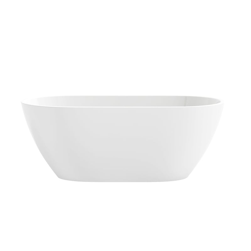 OVE Ayago 59 in. Freestanding White Bathtub Kit Chrome Hardware