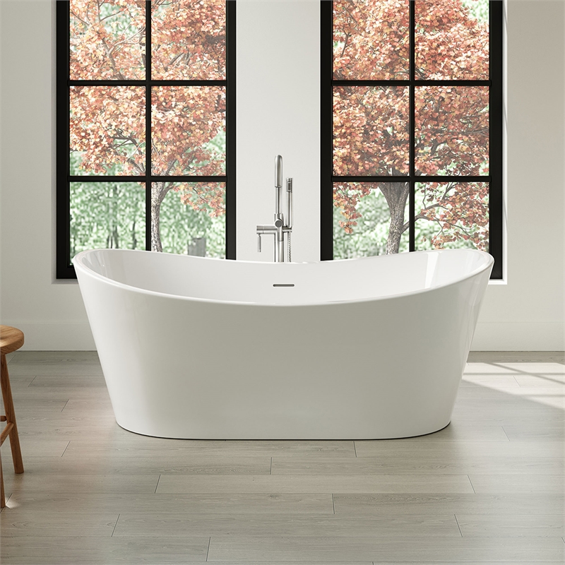 OVE Herschel 60 in. Freestanding Bathtub Kit extra Nickel Hardware
