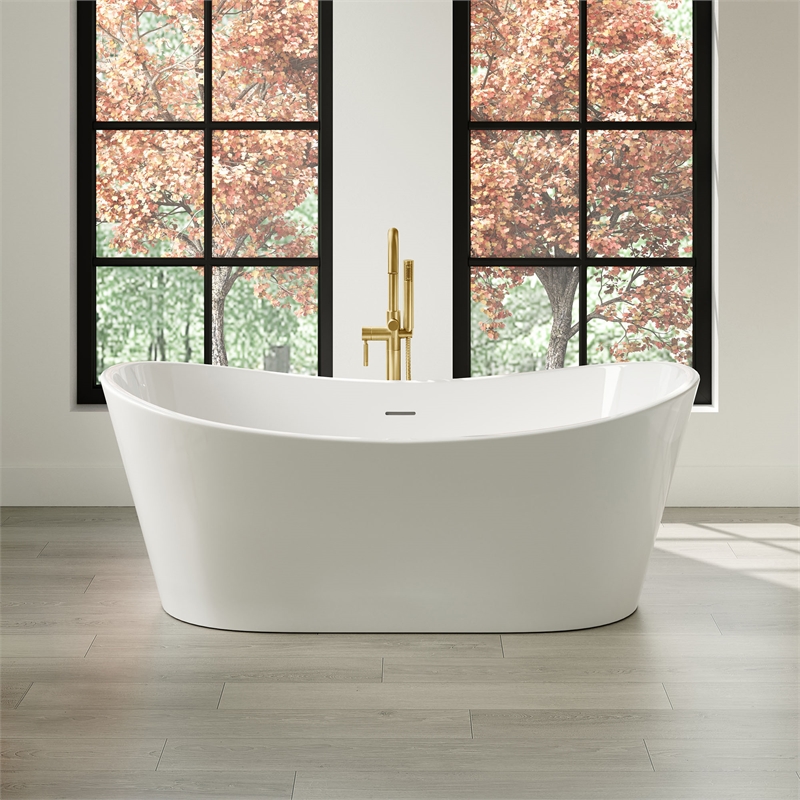 OVE Herschel 60 in. Freestanding Bathtub Kit extra Gold Hardware