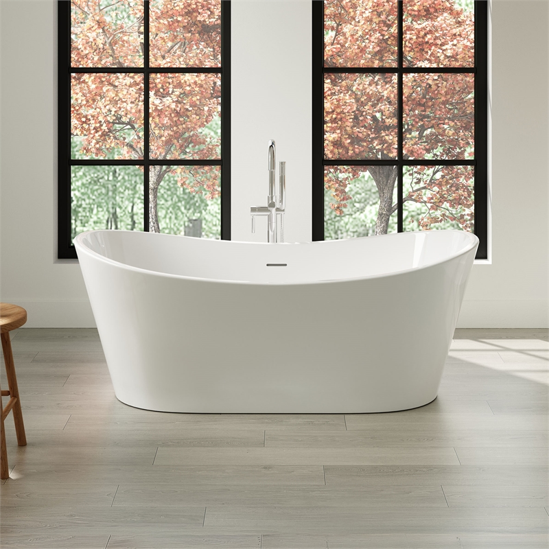 OVE Herschel 60 in. Freestanding Bathtub Kit extra Chrome Hardware