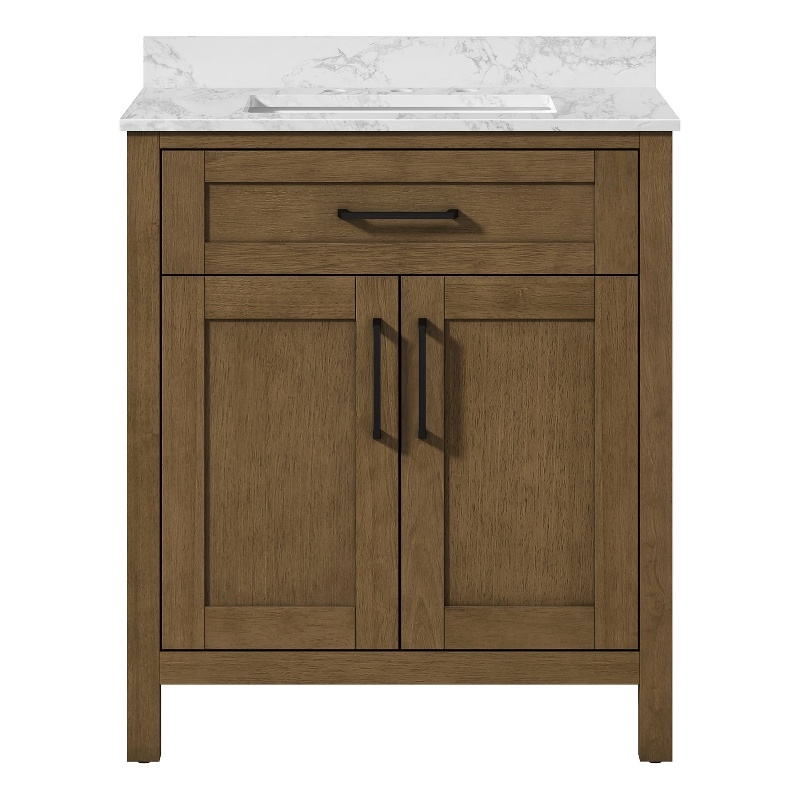 Tahoe 30 in. Bathroom Vanity in Almond Latte with White Countertop