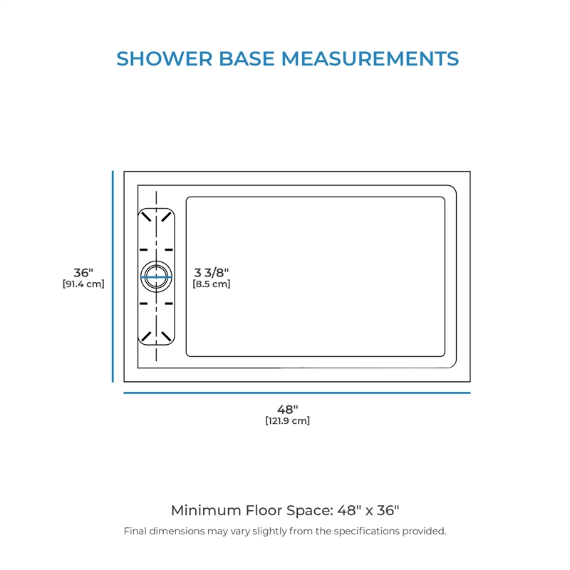 Breeze 48 x 36 x 72.83 in. Sraight Alcove Shower Kit in Black with Door and Pan