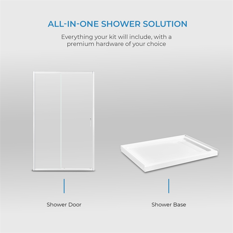 Breeze 48 x 36 x 72.83 in. Sraight Alcove Shower Kit in Chrome with Door and Pan