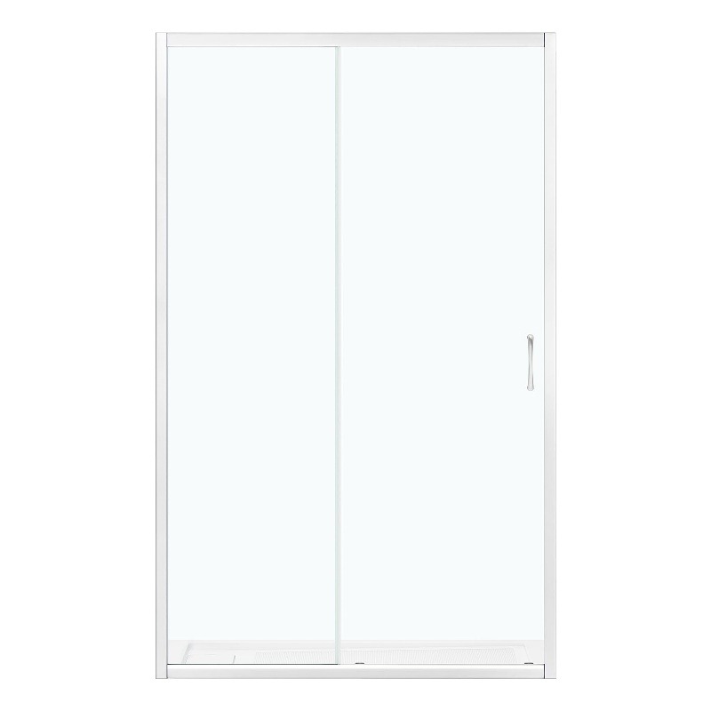 Breeze 48 x 36 x 72.83 in. Sraight Alcove Shower Kit in Chrome with Door and Pan