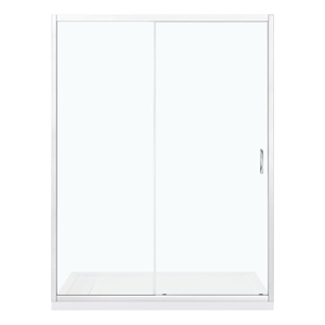 Breeze 60 x 36 x 72.83 in. Sraight Alcove Shower Kit in Chrome with Door and Pan