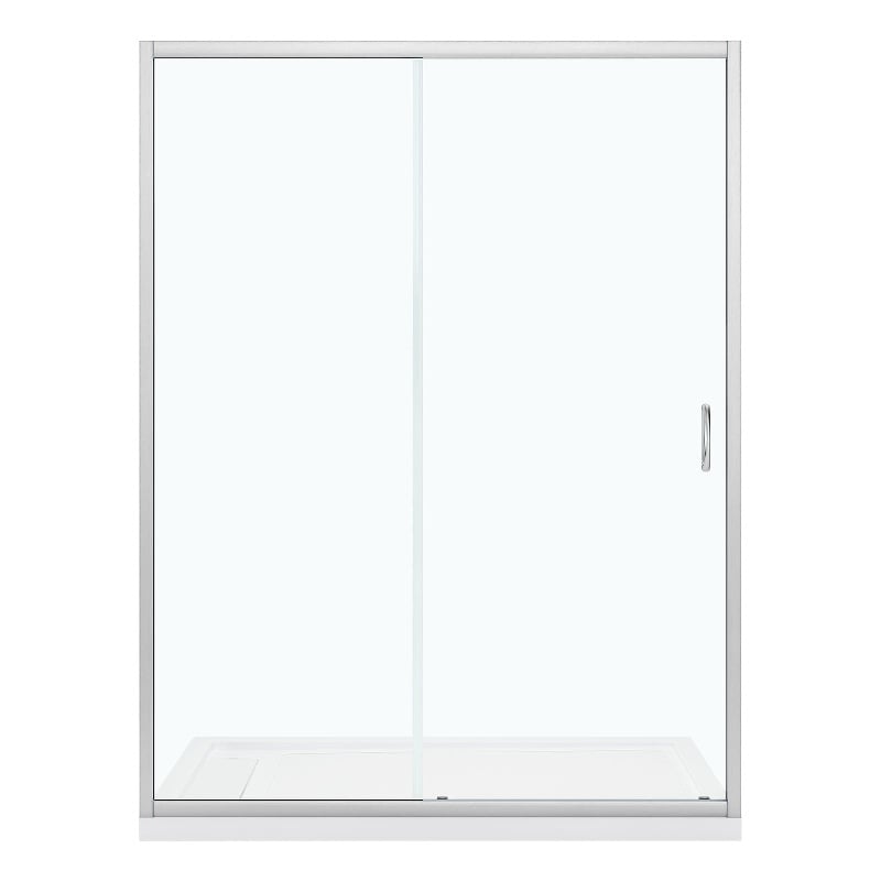 Breeze 60 x 36 x 72.83 in. Sraight Alcove Shower Kit in Nickel with Door and Pan