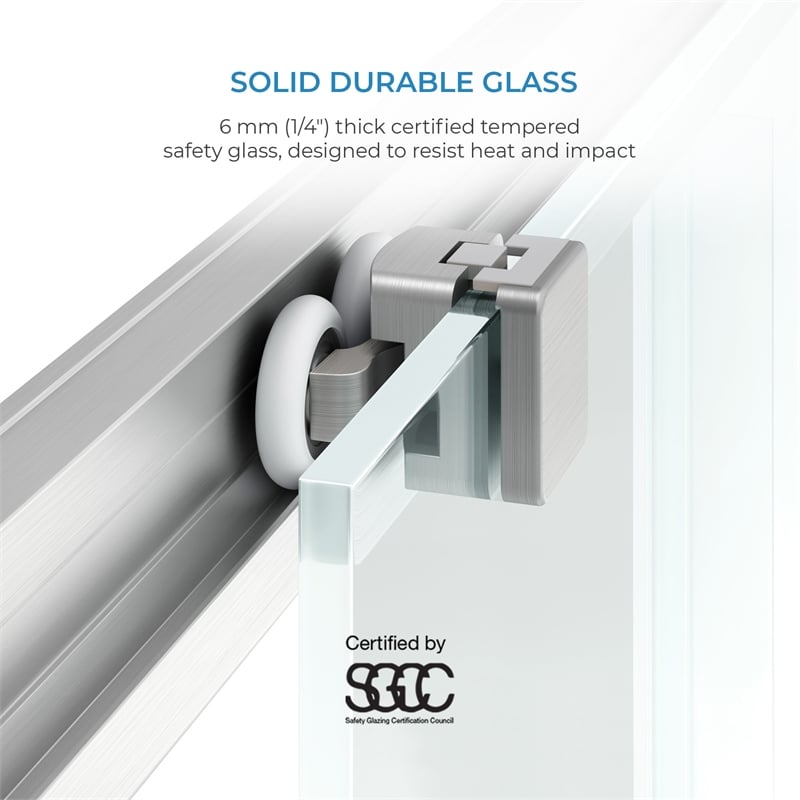 Breeze 60 x 32 x 72.83 in. Sraight Alcove Shower Kit in Nickel with Door and Pan