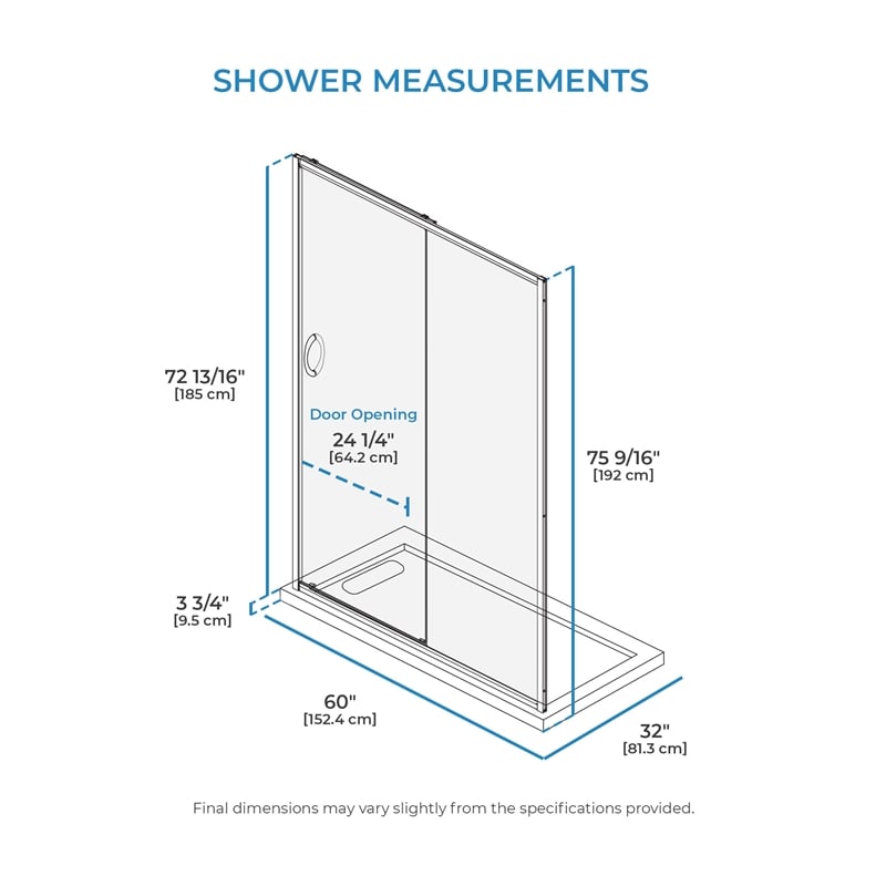 Breeze 60 x 32 x 72.83 in. Sraight Alcove Shower Kit in Gold with Door and Pan