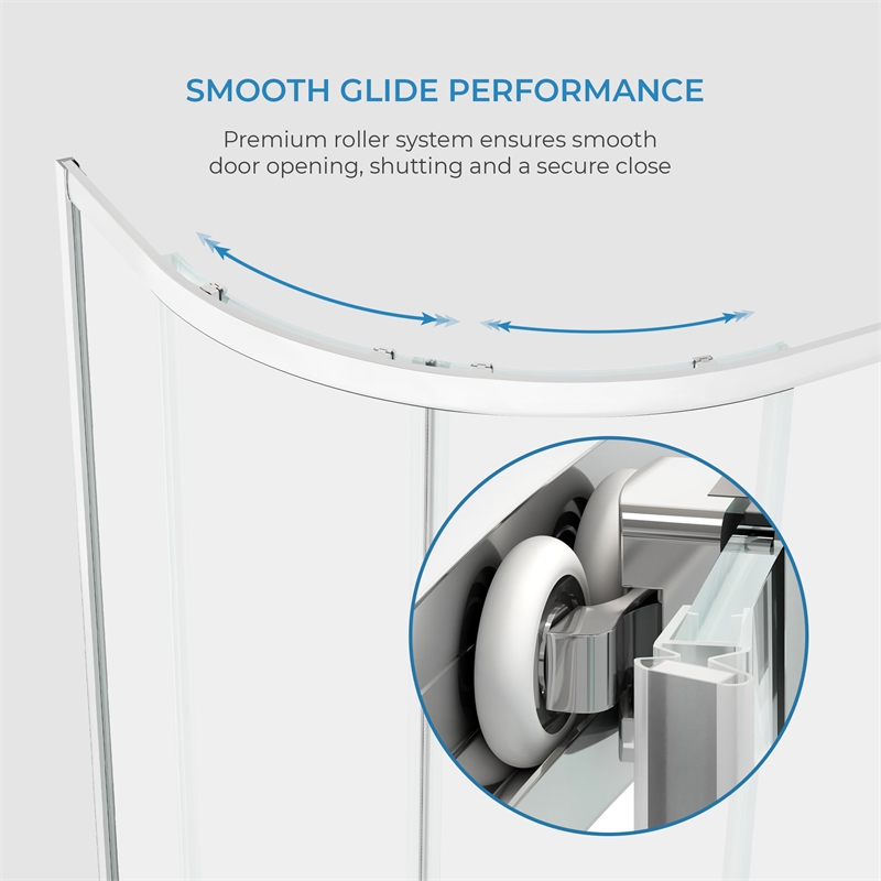 Breeze 34 in. x 34 in. x 73 in. Quadrant Corner Shower Door in Chrome
