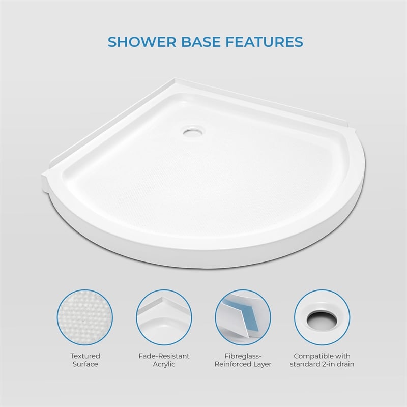 Breeze 36 in. x 36 in. x 73 in. Corner Shower Kit in Chrome Door Walls and Pan