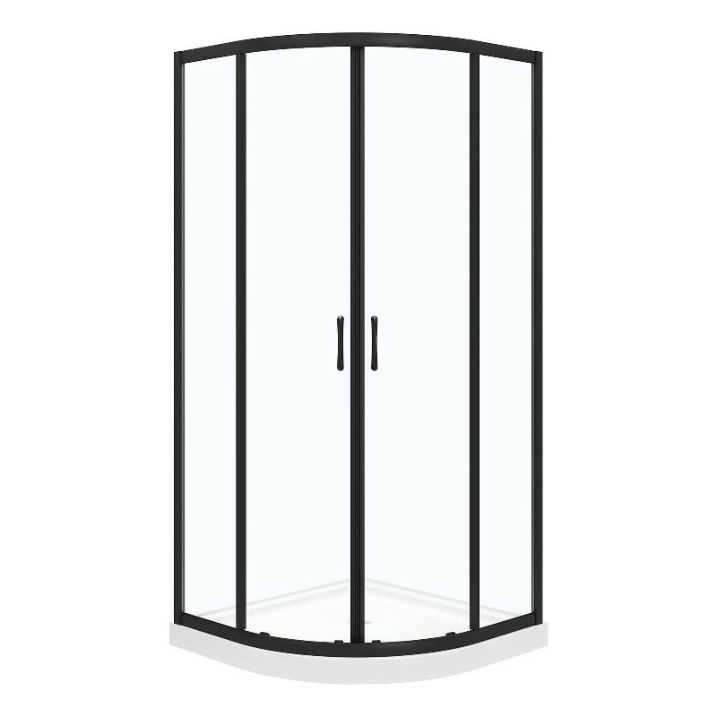 Breeze 36 in. x 36 in. x 73 in. Quadrant Corner Shower Kit in Black Door Pan