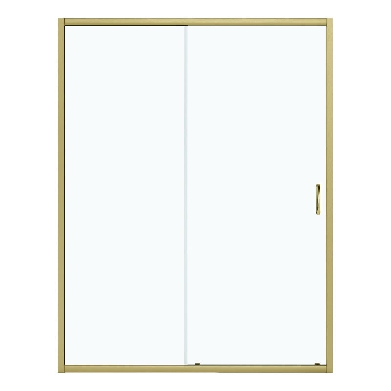 Breeze 58 in. Alcove Clear Glass Sliding Shower Door in Brushed Gold