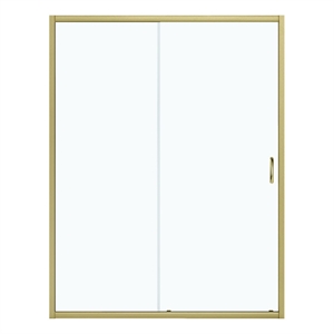 Breeze 58 in. Alcove Clear Glass Sliding Shower Door in Brushed Gold