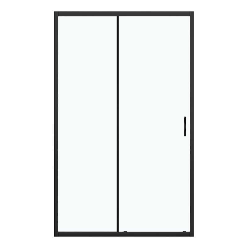 Breeze 46 in. Alcove Clear Glass Sliding Shower Door in Matte Black