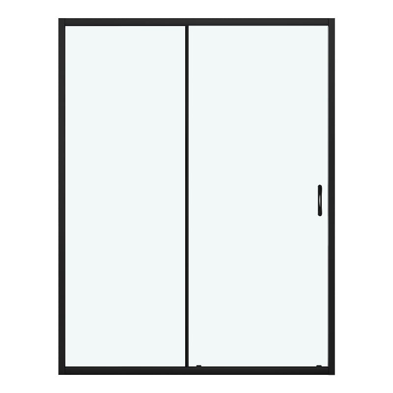 Breeze 58 in. Alcove Clear Glass Sliding Shower Door in Matte Black