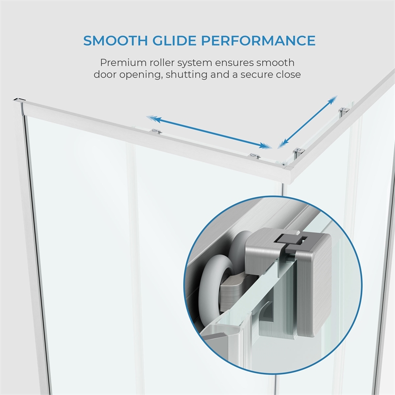 Breeze 36 x 36 x 73 in. Square Corner Shower Kit in Nickel Door Walls Pan