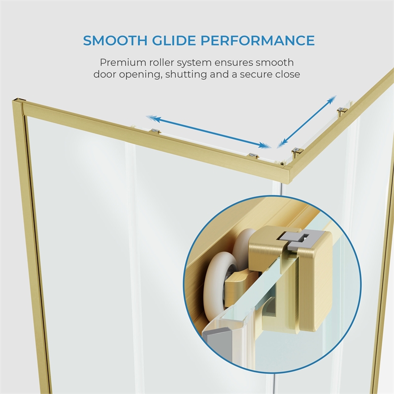 Breeze 36 in. x 36 in. x 73 in. Square Corner Shower Kit in Gold Door and Pan