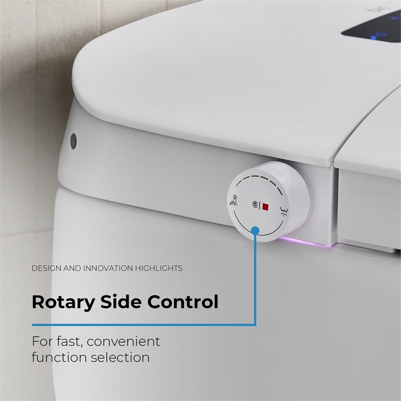 OVE Bradley ADA Dual-Flush Hands-Free Smart Bidet Toilet with White Trim