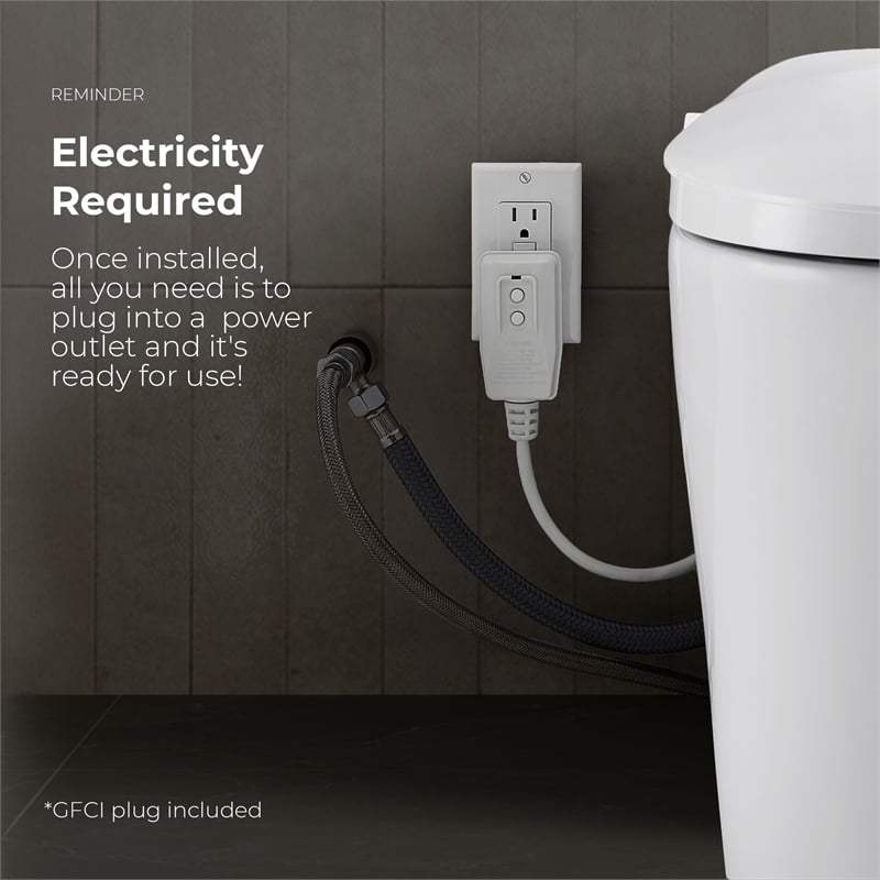 OVE Bradley ADA Dual-Flush Hands-Free Smart Bidet Toilet with White Trim