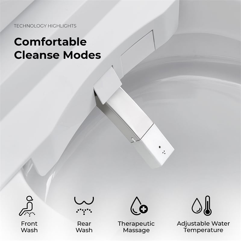 OVE Bradley ADA Dual-Flush Hands-Free Smart Bidet Toilet with White Trim