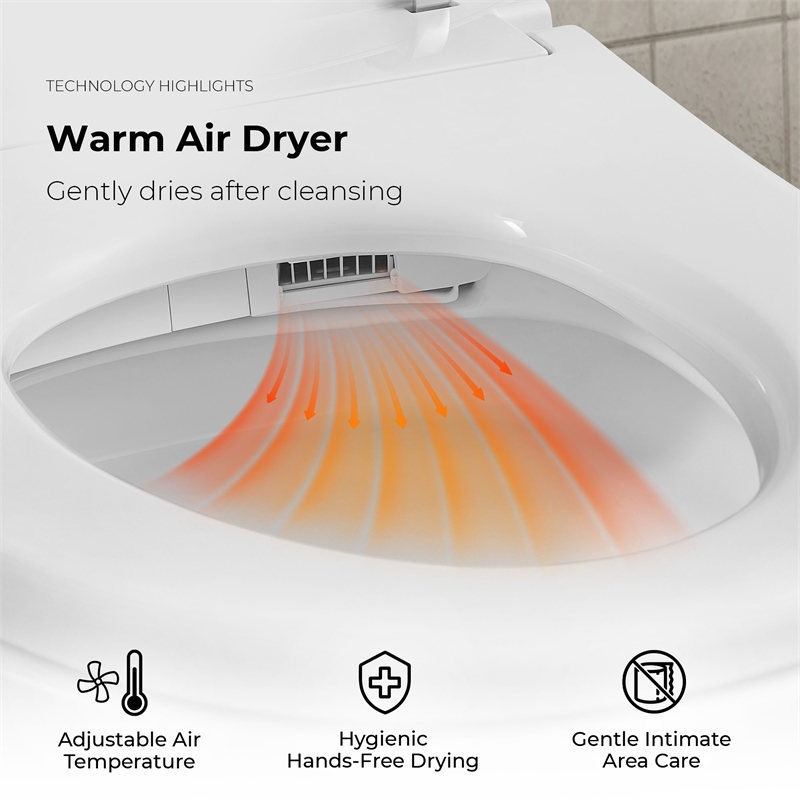 OVE Bradley ADA Dual-Flush Hands-Free Smart Bidet Toilet with White Trim