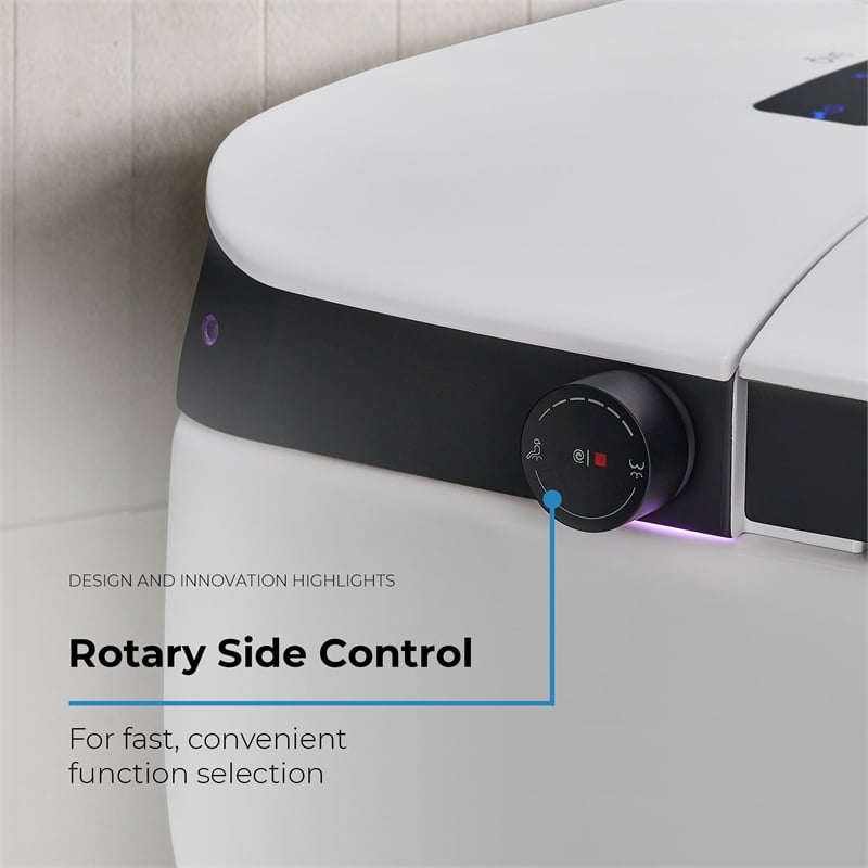 OVE Bradley ADA Dual-Flush Hands-Free Smart Bidet Toilet with Black Trim