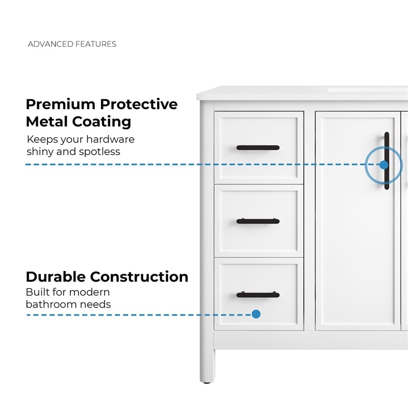 Solas 36 in. Bathroom Vanity in Pure White with White Countertop