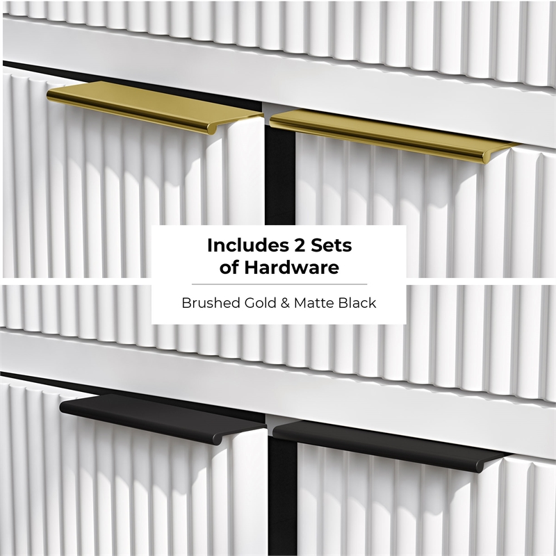 Xander 36 in. Pure White Bathroom Vanity with Brushed Gold Hardware